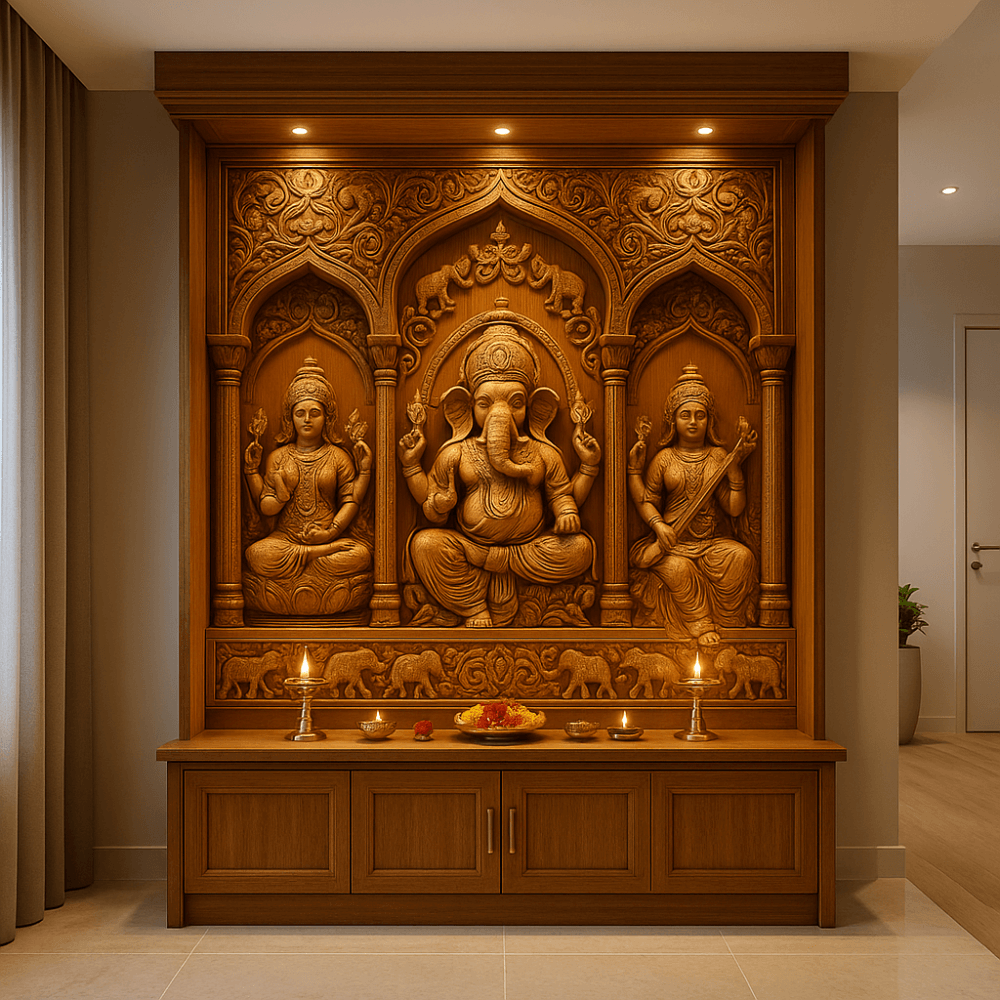 luxurious prayer alters and pooja medai